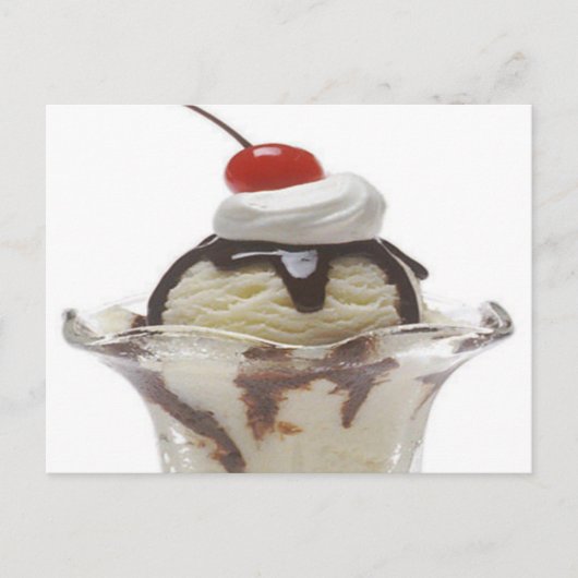 Chocolate Ice Cream Sundae Briefkaart (Voorkant)