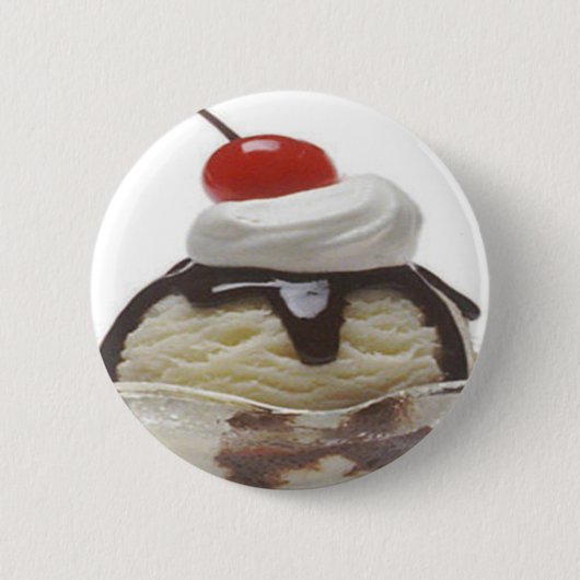 Chocolate Ice Cream Sundae Ronde Button 5,7 Cm (Voorkant)
