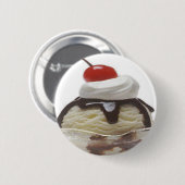 Chocolate Ice Cream Sundae Ronde Button 5,7 Cm (Voorkant /achterkant)