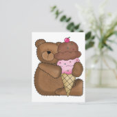 Chocolate Ice Cream Teddy Briefkaart (Staand voorkant)