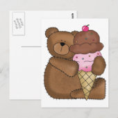 Chocolate Ice Cream Teddy Briefkaart (Voorkant / Achterkant)