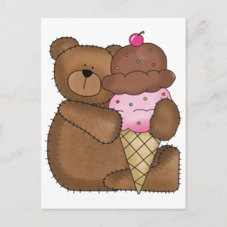 Chocolate Ice Cream Teddy Briefkaart