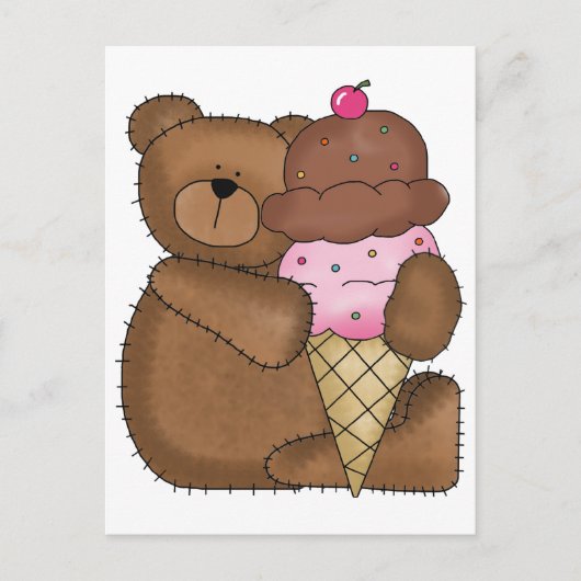 Chocolate Ice Cream Teddy Briefkaart (Voorkant)