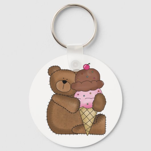 Chocolate Ice Cream Teddy Sleutelhanger (Voorkant)