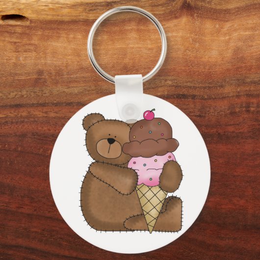 Chocolate Ice Cream Teddy Sleutelhanger (Voorkant)