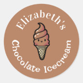 Chocolate Icecream Ronde Sticker (Voorkant)