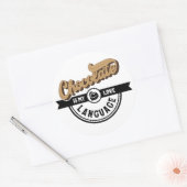 Chocolate is mijn liefdestaal ronde sticker (Envelop)
