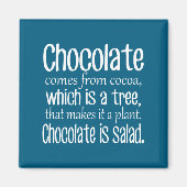Chocolate Is Salad Funny Diet Quote  Magneet (Voorkant)