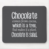 Chocolate Is Salad Funny Diet Quote  Muismat (Voorkant)