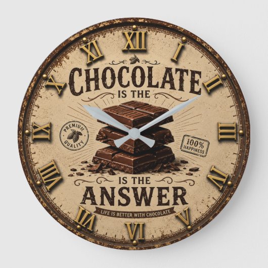  Chocolate Is the Answer Kitchen Decor for Bakers Grote Klok (Voorkant)