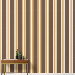 Chocolate & Khaki Double Rugby Stripe  Behang