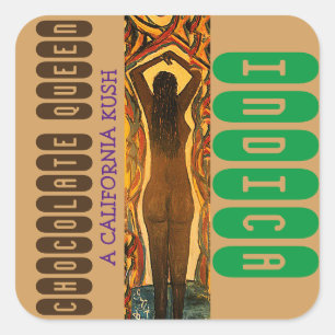 CHOCOLATE KONINGIN INDICA VIERKANTE STICKER