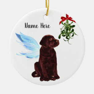 Chocolate Lab Angel - kerstversiering Keramisch Ornament