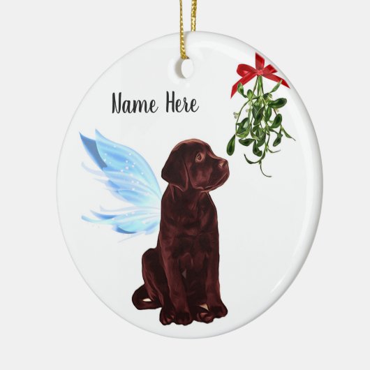 Chocolate Lab Angel - kerstversiering Keramisch Ornament (Links)