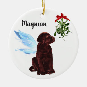 Chocolate Lab Angel - kerstversiering Keramisch Ornament
