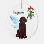 Chocolate Lab Angel - kerstversiering Keramisch Ornament (Links)