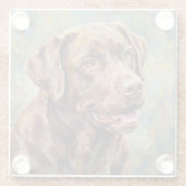 Chocolate Lab Art Coasters Glazen Onderzetter (Achterkant)