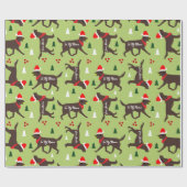 Chocolate Lab Christmas Gepersonaliseerd Naam van  Cadeaupapier (Vlak)