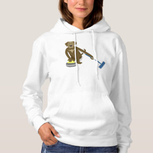 Chocolate Lab Curling Hoodie