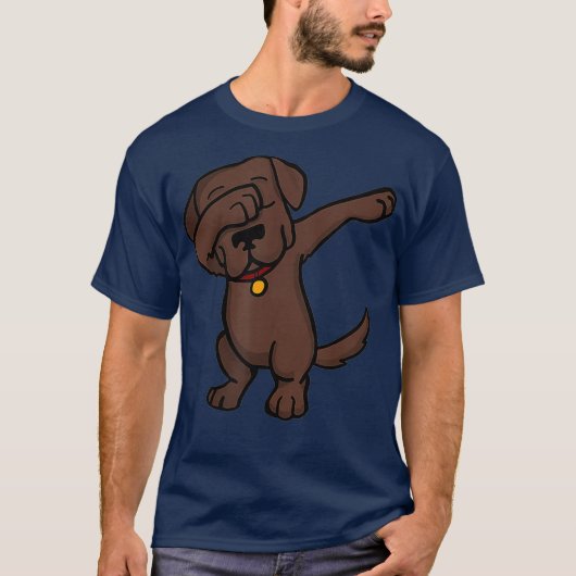 Chocolate Lab Dabbing   Funny Dog Dab T-shirt (Voorkant)