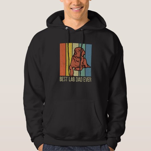 Chocolate Lab Dad Labrador Retriever Retro Matchin Hoodie (Voorkant)