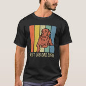 Chocolate Lab Dad Labrador Retriever Retro Matchin T-shirt (Voorkant)
