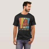 Chocolate Lab Dad Labrador Retriever Retro Matchin T-shirt (Voorkant volledig)