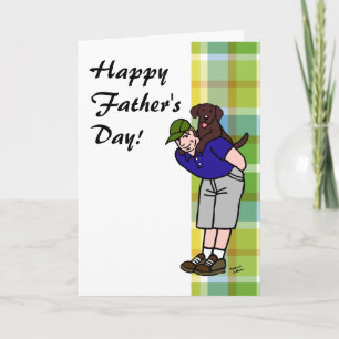 Chocolate Lab Daddy Plaid Kaart