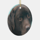 Chocolate Lab Dog Ornaments Keramisch Ornament (Rechts)