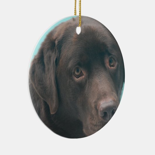 Chocolate Lab Dog Ornaments Keramisch Ornament (Rechts)