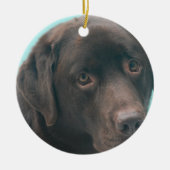 Chocolate Lab Dog Ornaments Keramisch Ornament (Voorkant)
