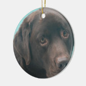 Chocolate Lab Dog Ornaments Keramisch Ornament (Links)