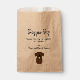 Chocolate Lab Doggie Bag voor bruiloft, Favor Bags Bedankzakje
