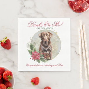 Chocolate Lab Drinkt van Mij Hond Foto Servet