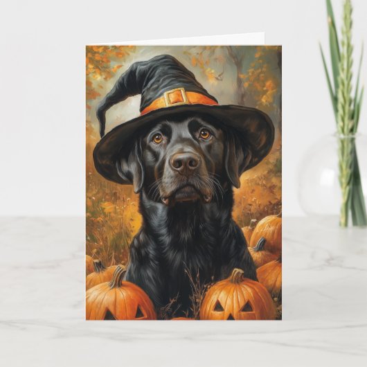 Chocolate Lab Halloween Feestdagen Kaart (Voorkant)