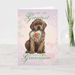 Chocolate Lab Heart Grandma Kaart