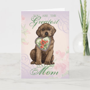 Chocolate Lab Heart mama Kaart