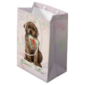 Chocolate Lab Heart mama Medium Cadeauzakje (Achterkant Gekanteld)