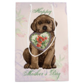 Chocolate Lab Heart mama Medium Cadeauzakje (Voorkant)
