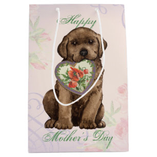 Chocolate Lab Heart mama Medium Cadeauzakje