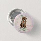 Chocolate Lab Heart mama Ronde Button 3,2 Cm (Voorkant /achterkant)