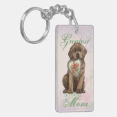 Chocolate Lab Heart mama Sleutelhanger (Voorkant Links)