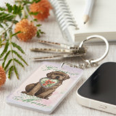 Chocolate Lab Heart mama Sleutelhanger (Voorkant Rechts)