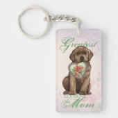 Chocolate Lab Heart mama Sleutelhanger (Voorkant)