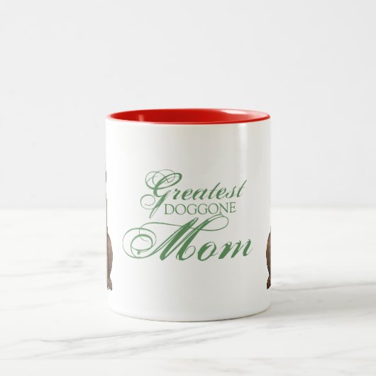 Chocolate Lab Heart mama Tweekleurige Koffiemok (Center)