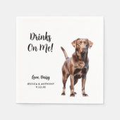 Chocolate Lab hond huwelijks  Servet (Voorkant)