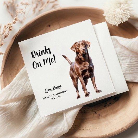 Chocolate Lab hond huwelijks  Servet