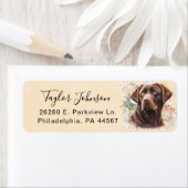 Chocolate Lab hond retouradreslabel Etiket (Insitu)
