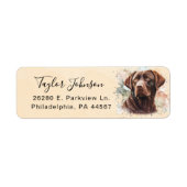 Chocolate Lab hond retouradreslabel Etiket (Voorkant)