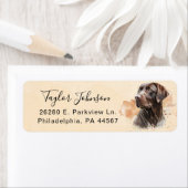 Chocolate Lab hond retouradreslabel Etiket (Insitu)